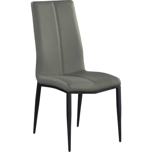 Alexandra Dining Chair in Gray Leatherette & Black (Set of 4)